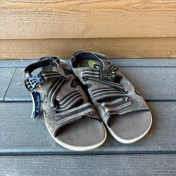 Clarks Wavewalk Men\'s Brown Suede Water Resistant Sport Sandals Size 12M